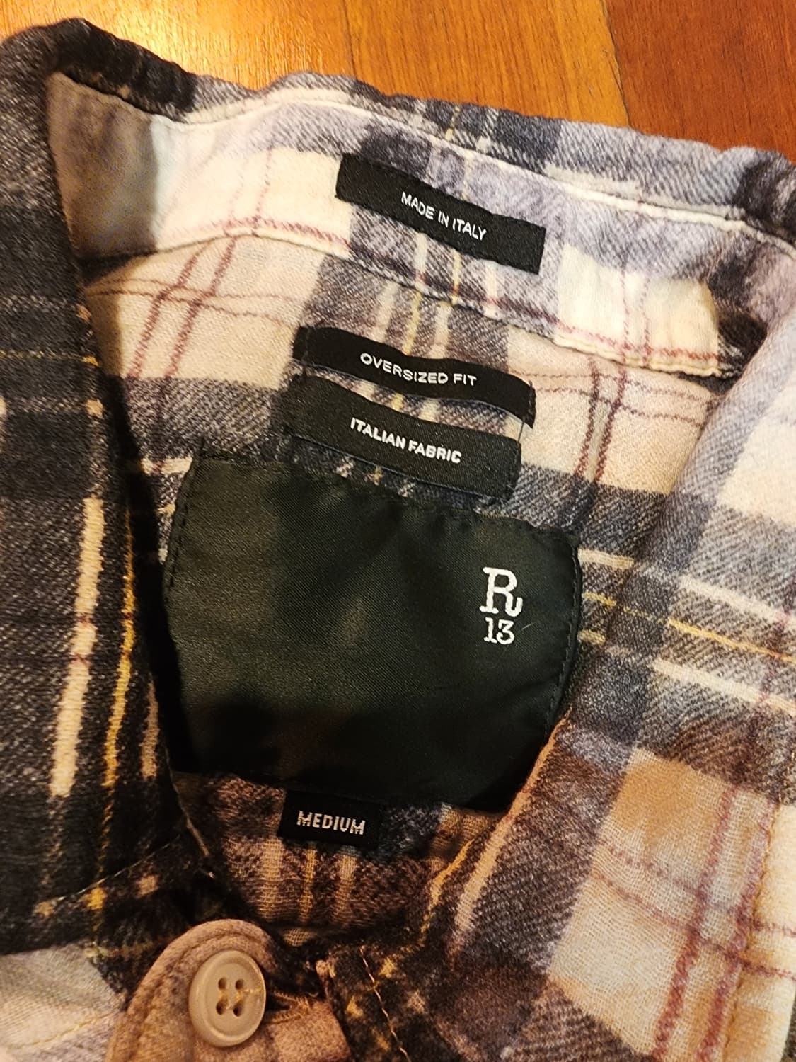 [M] R13 Shredded Seam 셔츠 알써틴 오버핏셔츠 상품이미지10