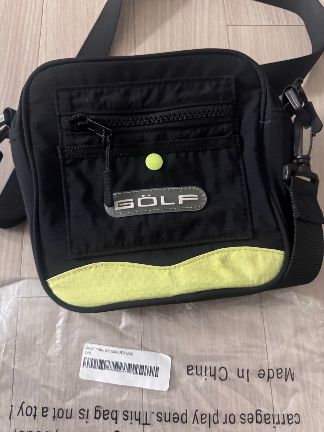 골프왕 크로스바디백 블랙/라임 상품이미지3