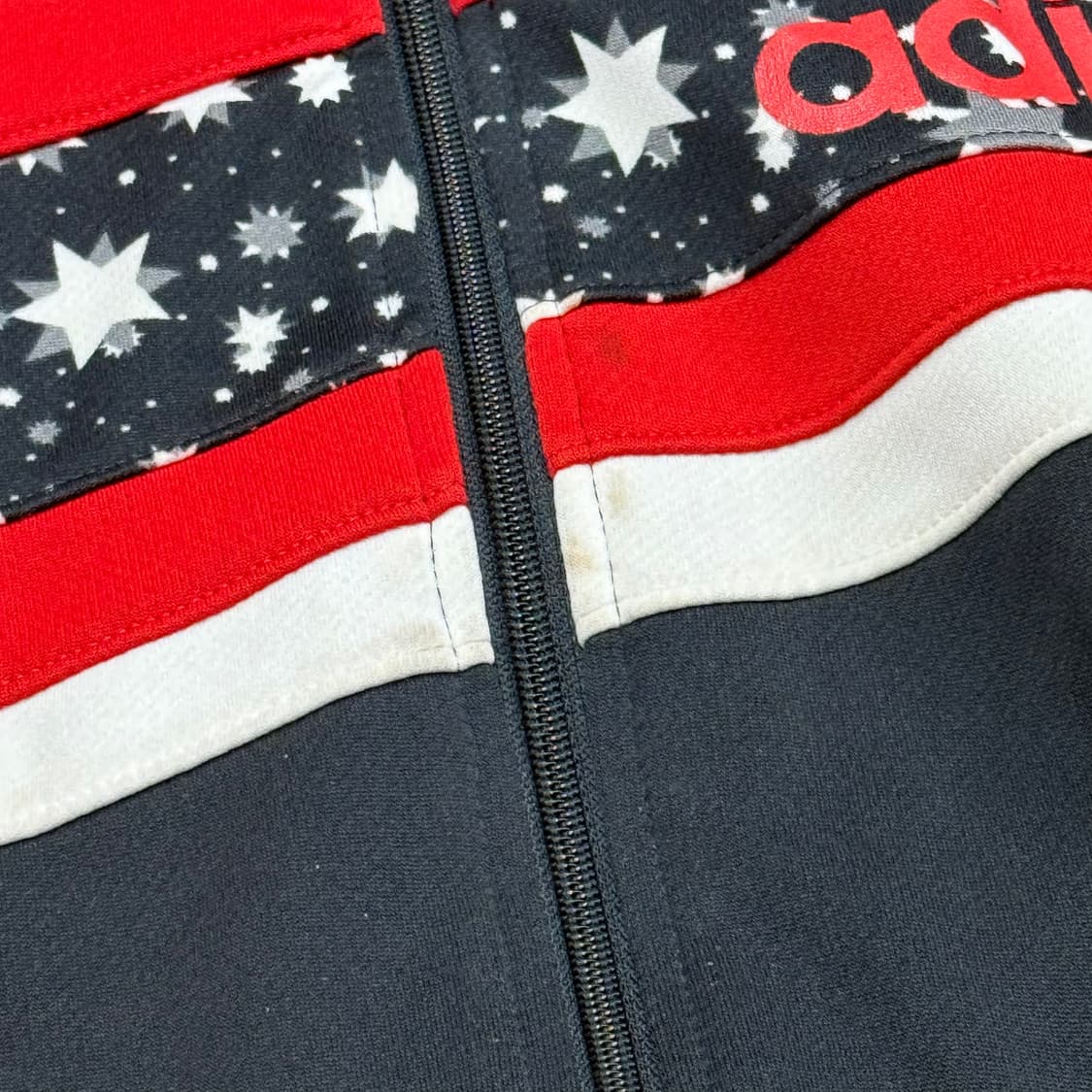 [정품/95] 아디다스 레드 블랙 트랙탑 별무늬 포인트 져지 b16 상품이미지8