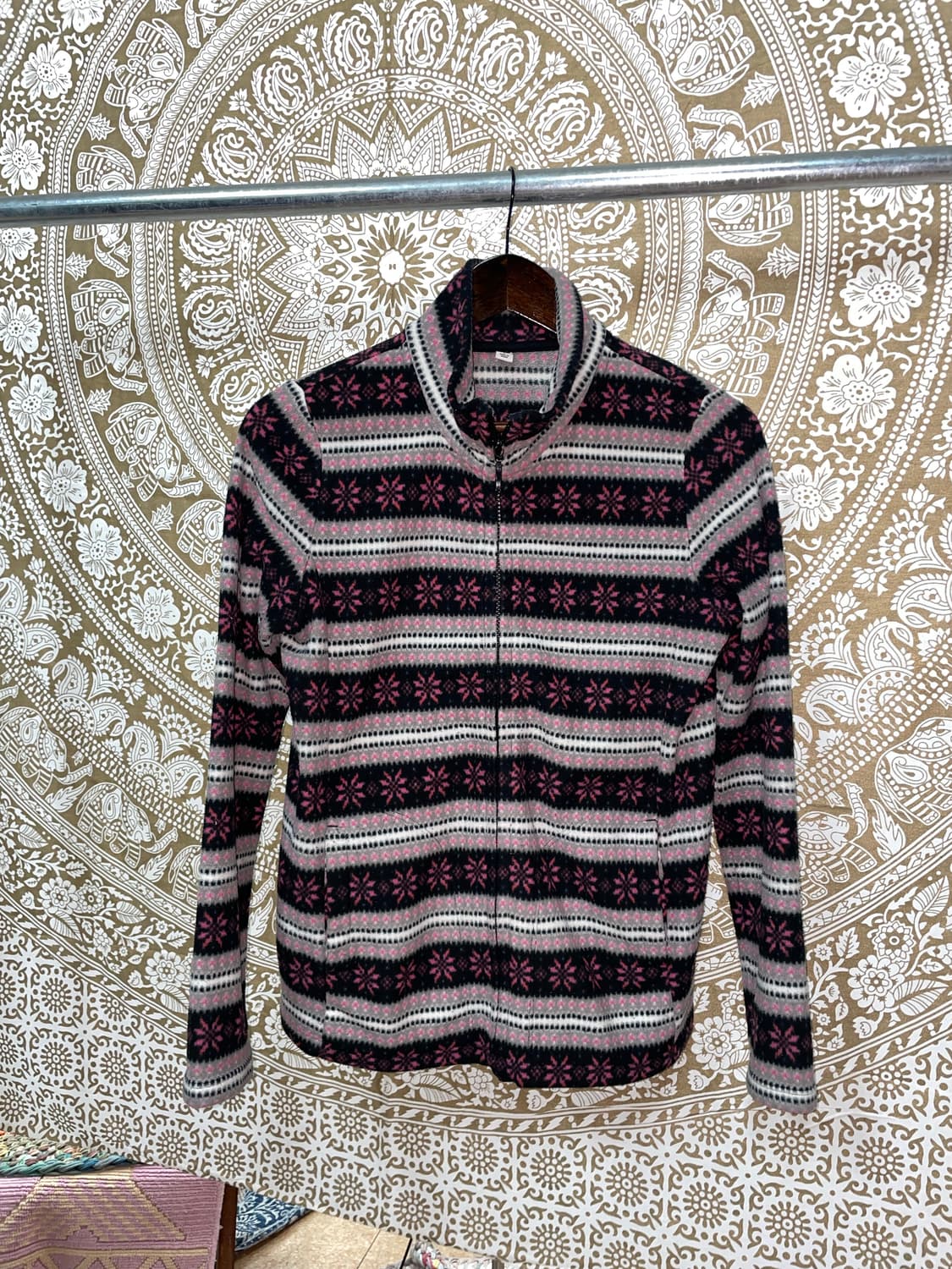 유니클로 여성 에스닉 핑크 배색 후리스  상품이미지3