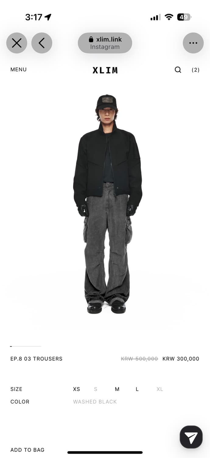 xlim EP.8 03 TROUSERS L사이즈 상품이미지1
