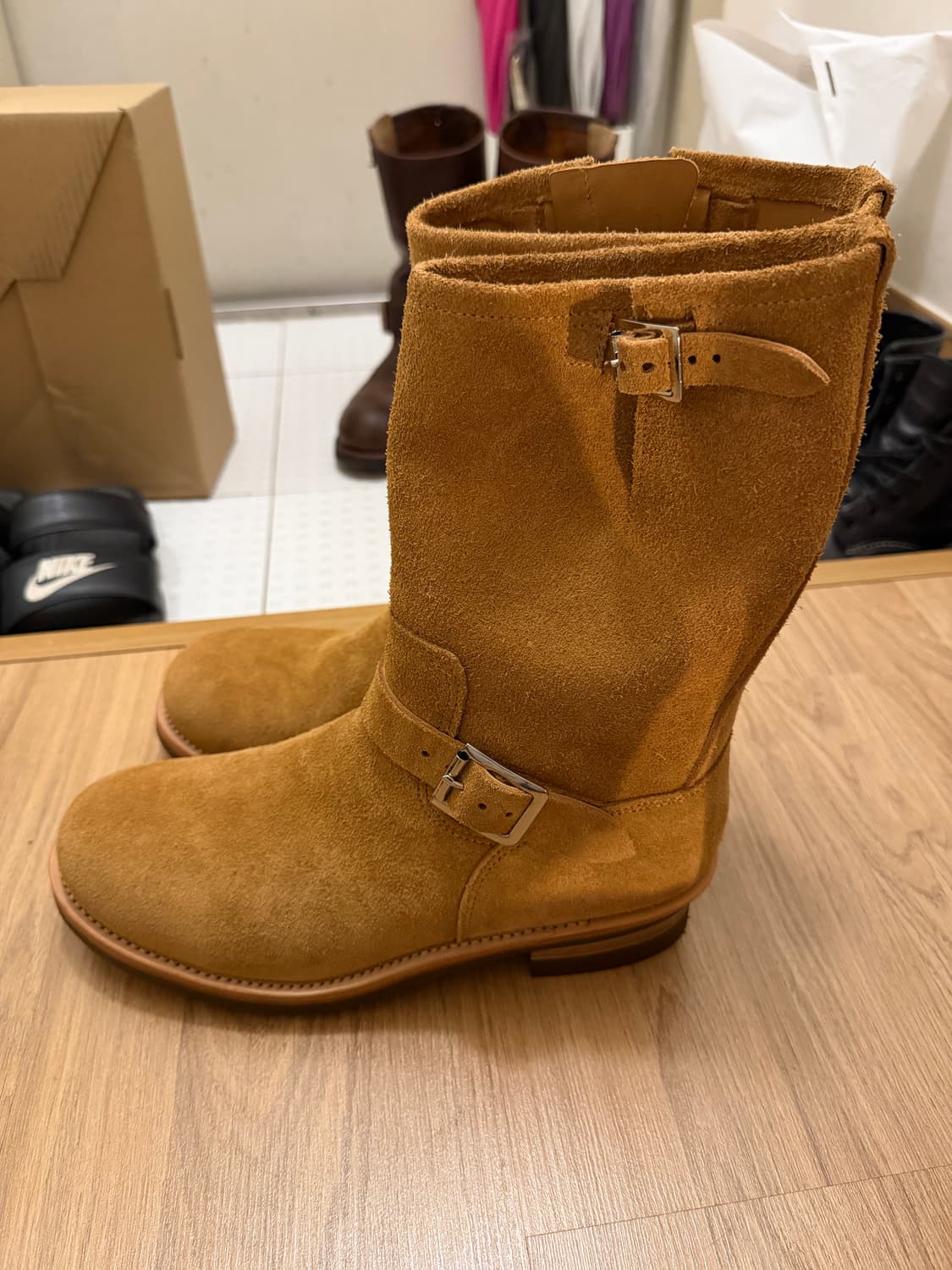 레이 코워크 ray kwok 스웨이드 엔지니어부츠 255-260 레드윙 상품이미지2