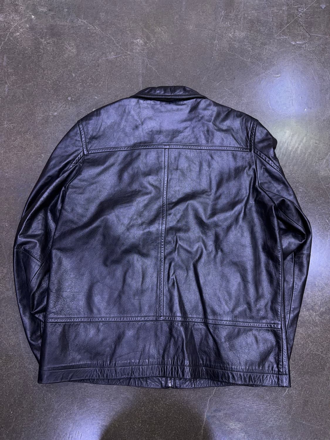 에드윈 빈티지 소가죽 레더 싱글 집업 자켓 블랙 105 상품이미지2