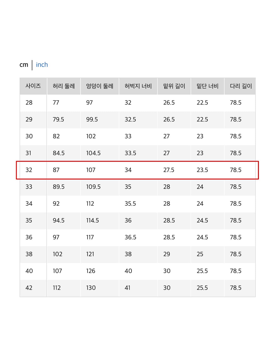 [32] 유니클로 JWA 스트레이트 데님팬츠 63 blue 상품이미지6