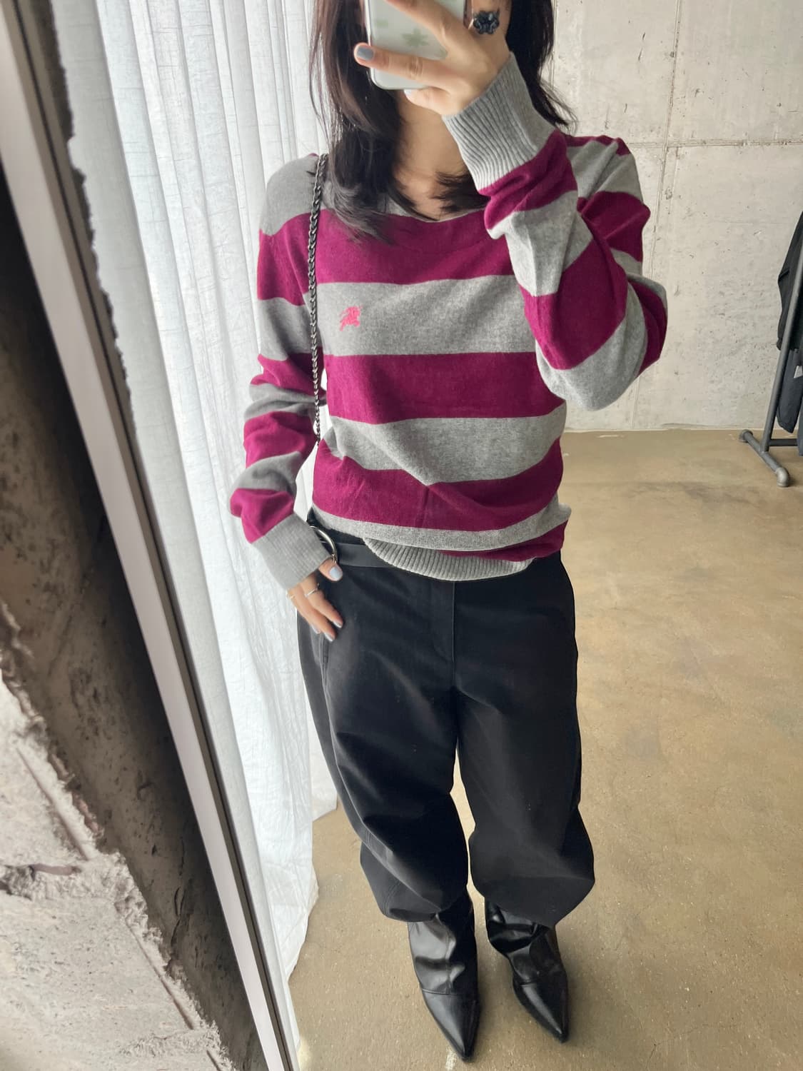 Burberry 버버리 핑크 로고 스트라이프 롱슬리브 상품이미지4