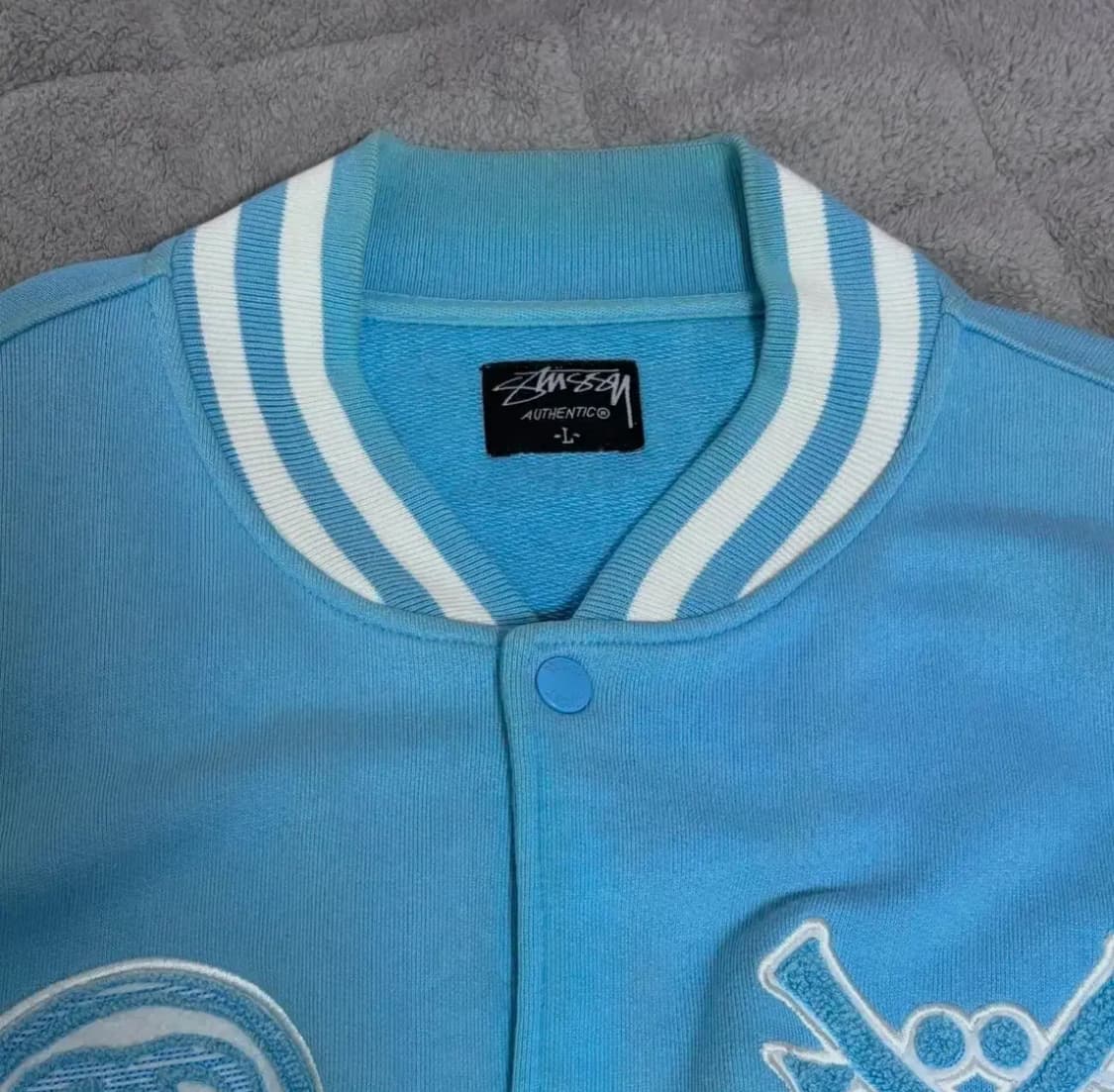 스투시 바시티 자켓 블루 로고 스타디움 상품이미지9