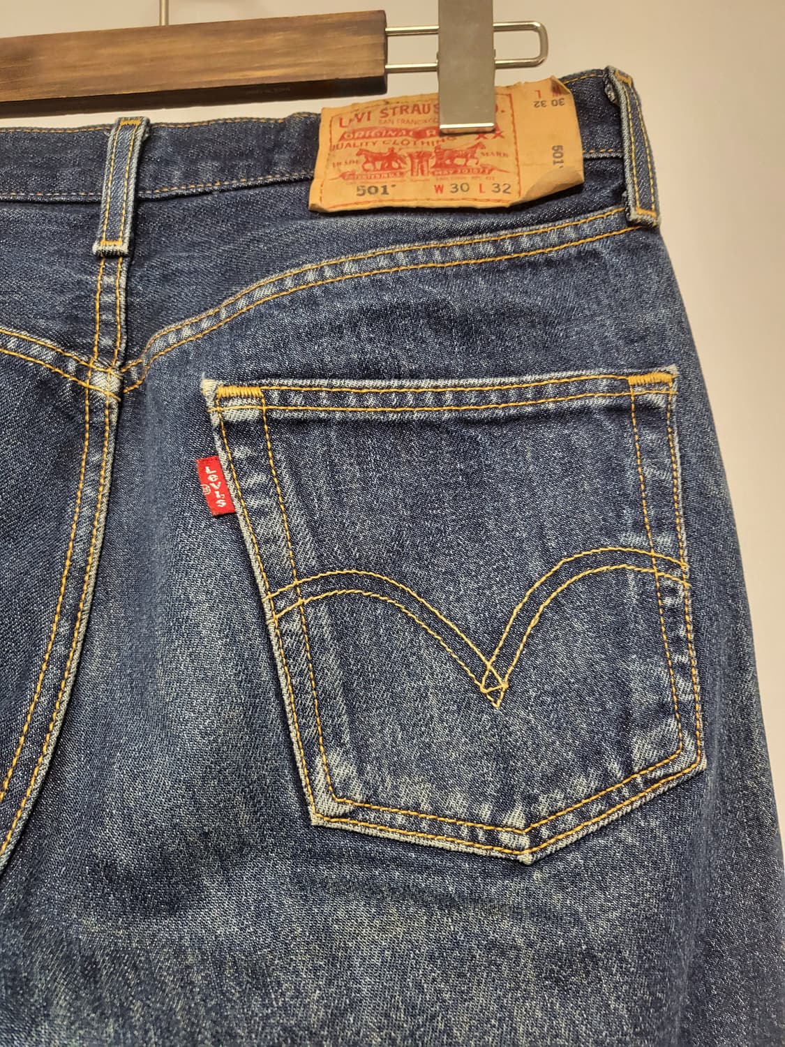 리바이스 501 중청워싱 데님팬츠 상품이미지7