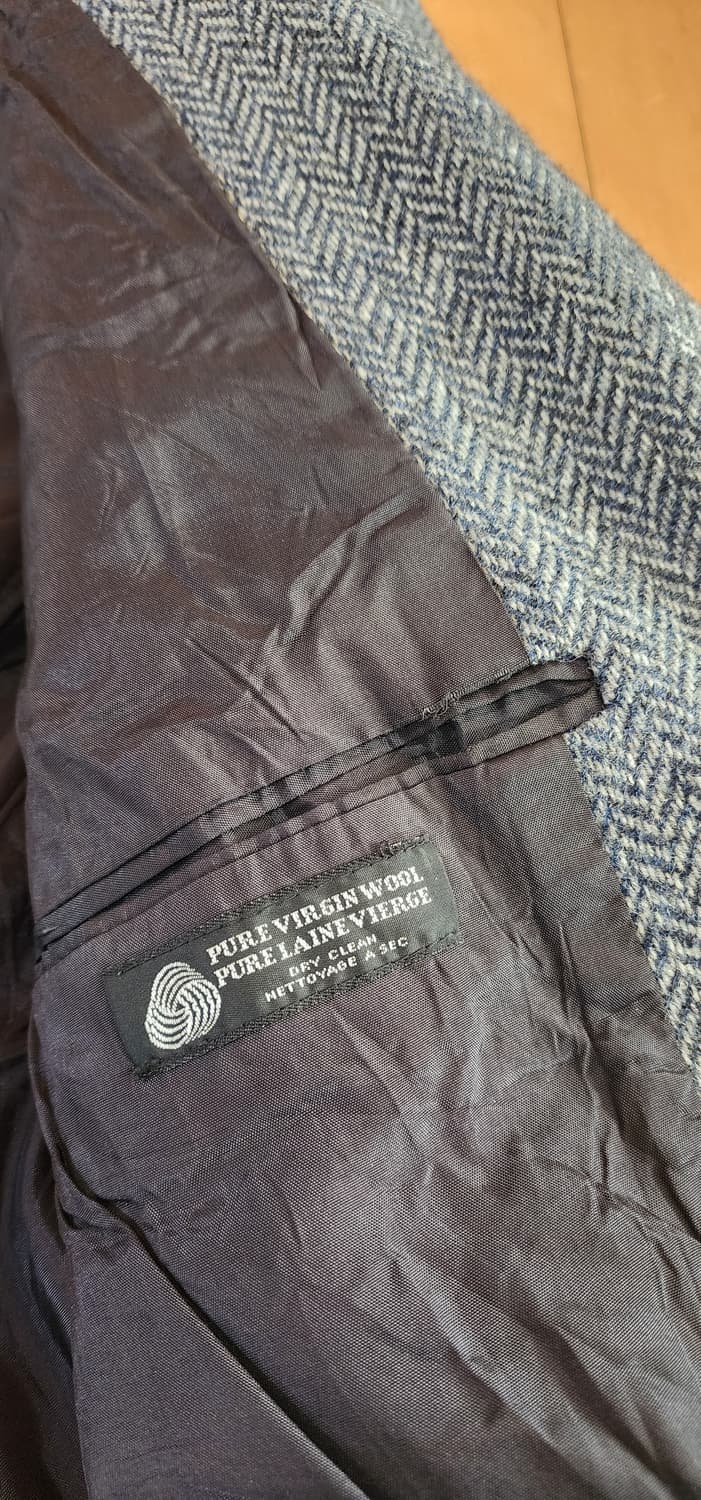 네이비 헤링본 울자켓 L(하자) 상품이미지8