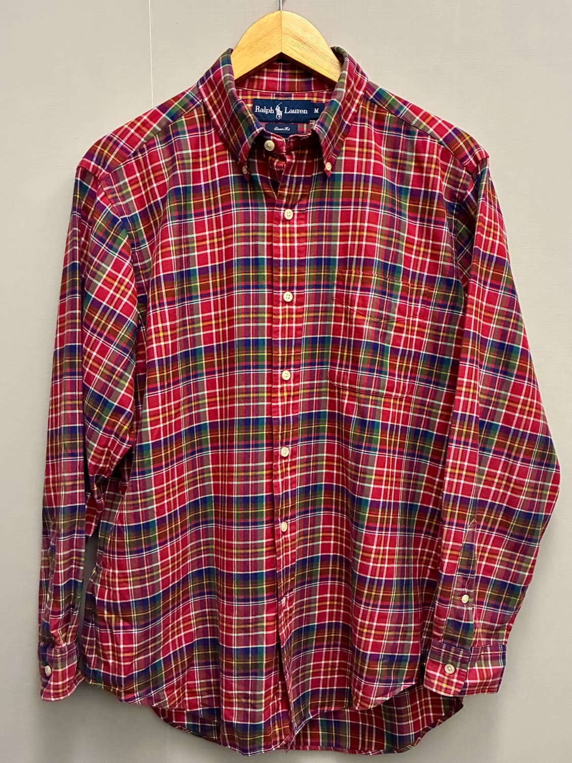 (M/100)POLO 폴로랄프로렌 마드라스 코튼 버튼다운 체크셔츠 상품이미지1