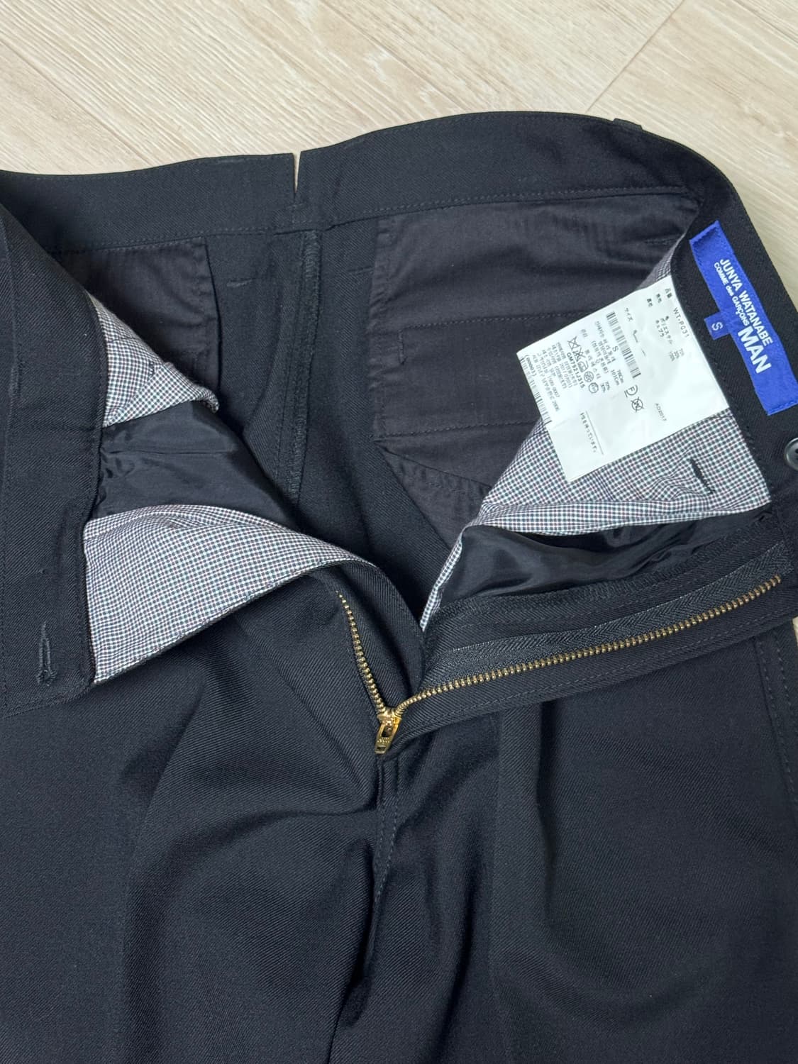 준야 와타나베 맨 파나마 울 팬츠 블랙 상품이미지3