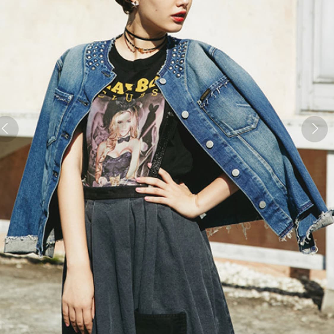 히스테릭글래머 프린지 스터드 데님자켓 S 상품이미지1