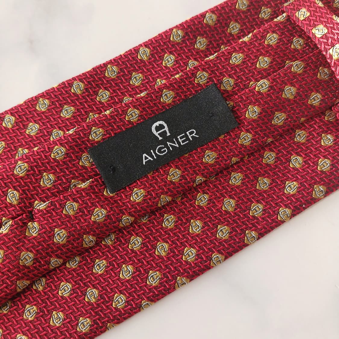 아이그너 실크 레드 로고 자카드 넥타이 9.1cm A+등급 a19095
 상품이미지7