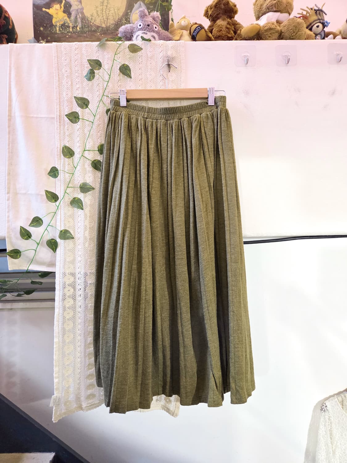 녹차 니트 롱스커트 상품이미지4