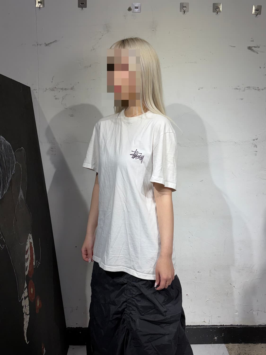 스투시 화이트 빅로고 반팔 티셔츠 S 상품이미지3