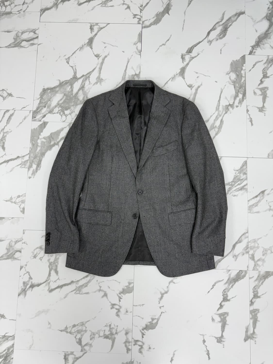 맨온더분 체크 쓰리버튼 블레이저 상품이미지1