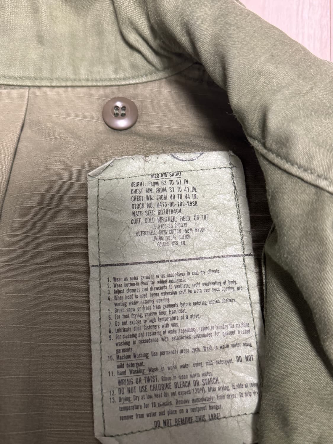 M65 오리지널 필드자켓 3세대 - 미디움숏 상품이미지6