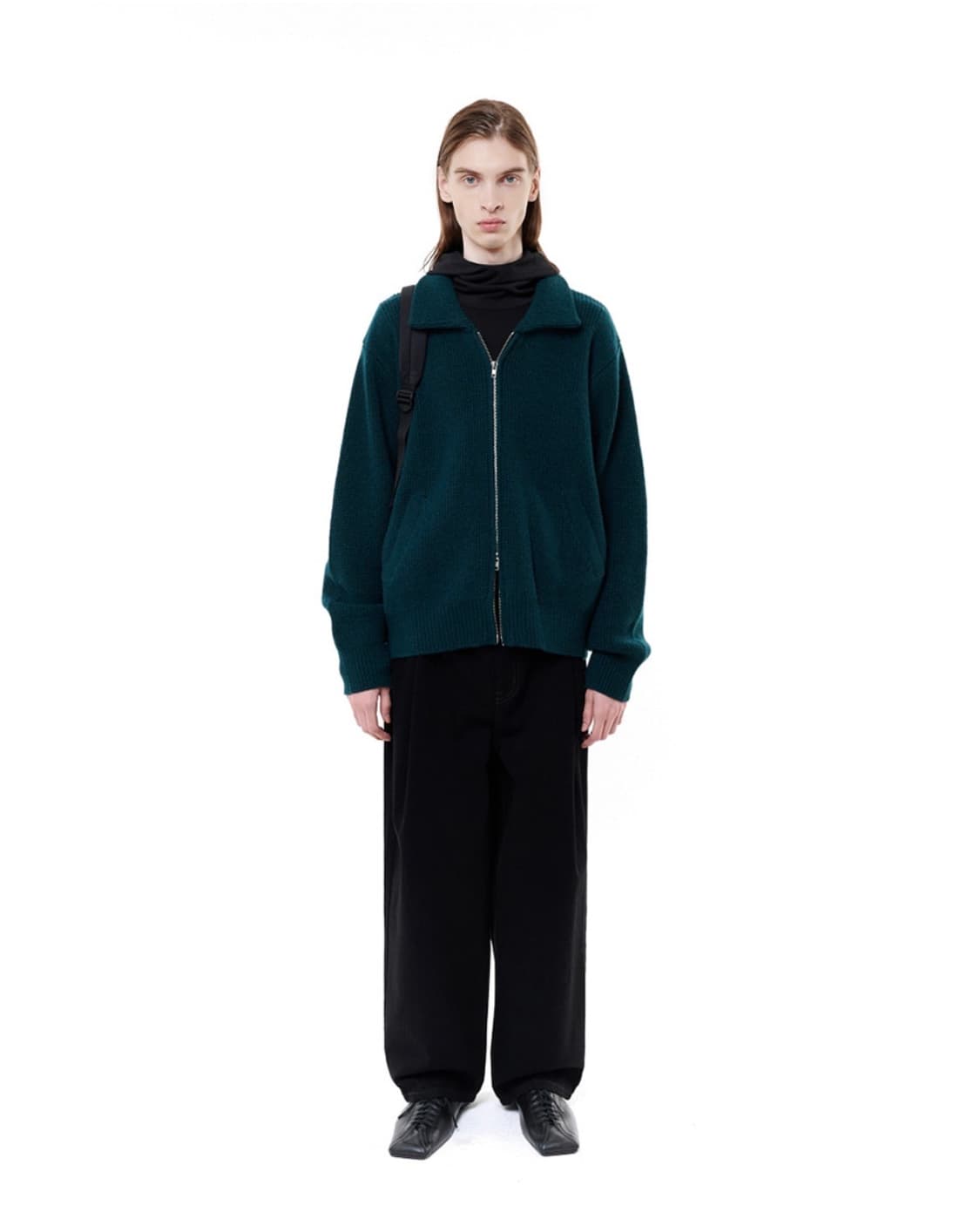 비슬로우 니트집업 XL SHETLAND WOOL WIDE COLLAR Z 상품이미지9