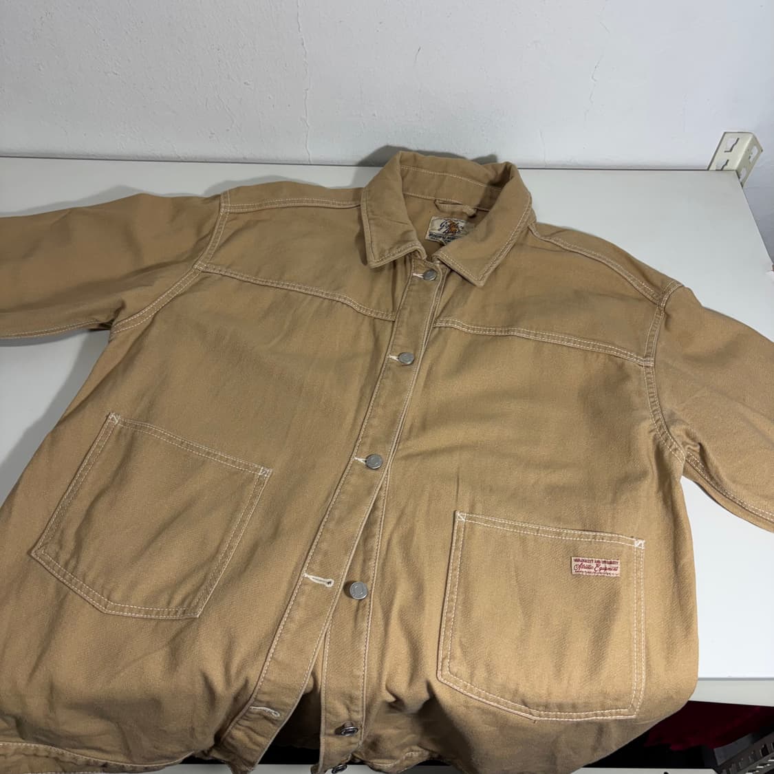 우먼S-M 후아유 베이지 오버핏 면 워크자켓 상품이미지1