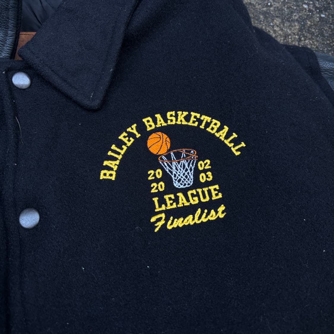 빈티지 올드스쿨 리얼레더 자수 바시티 jk 상품이미지6