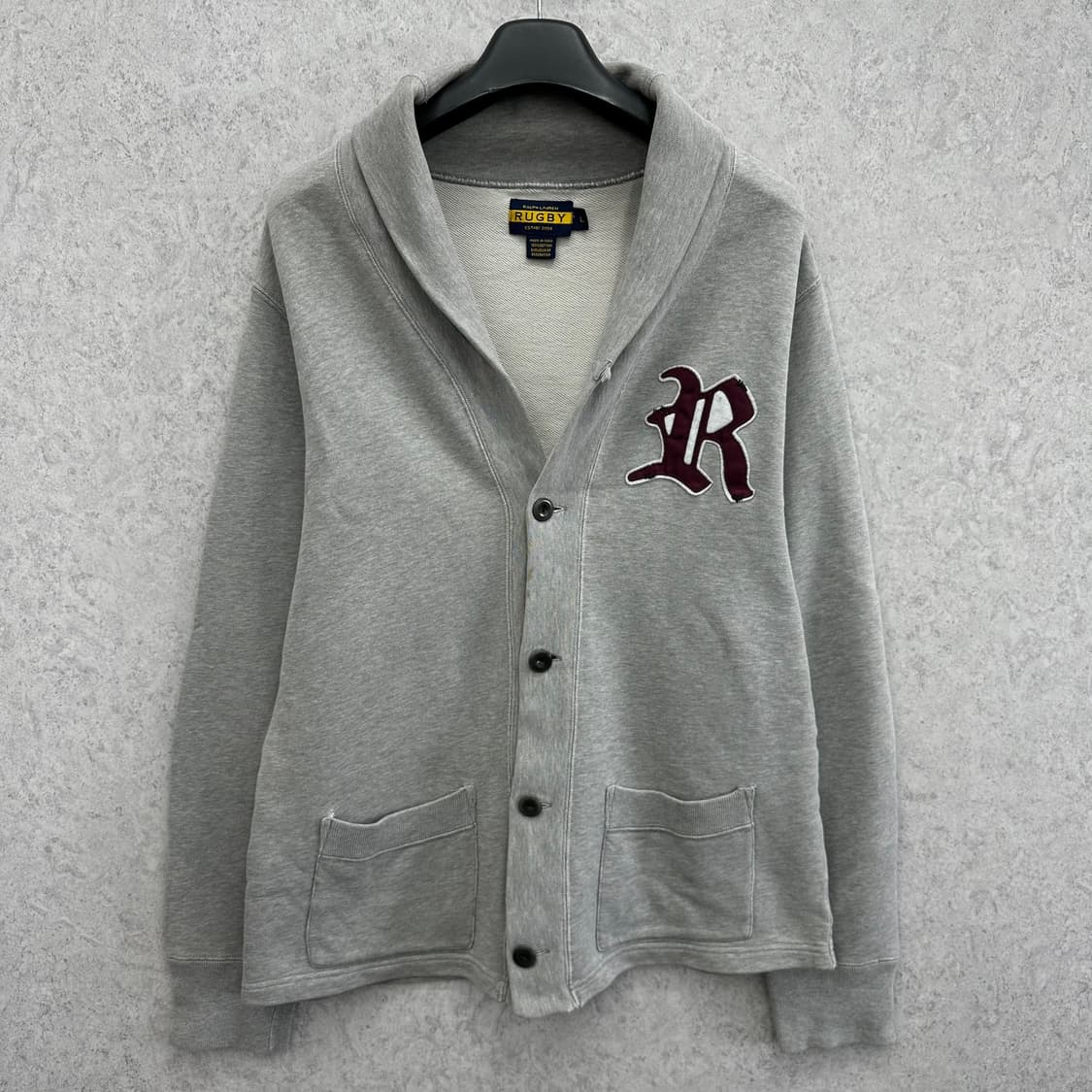 100 폴로 랄프로렌 럭비라인 남자 숄카라 가디건 상품이미지1