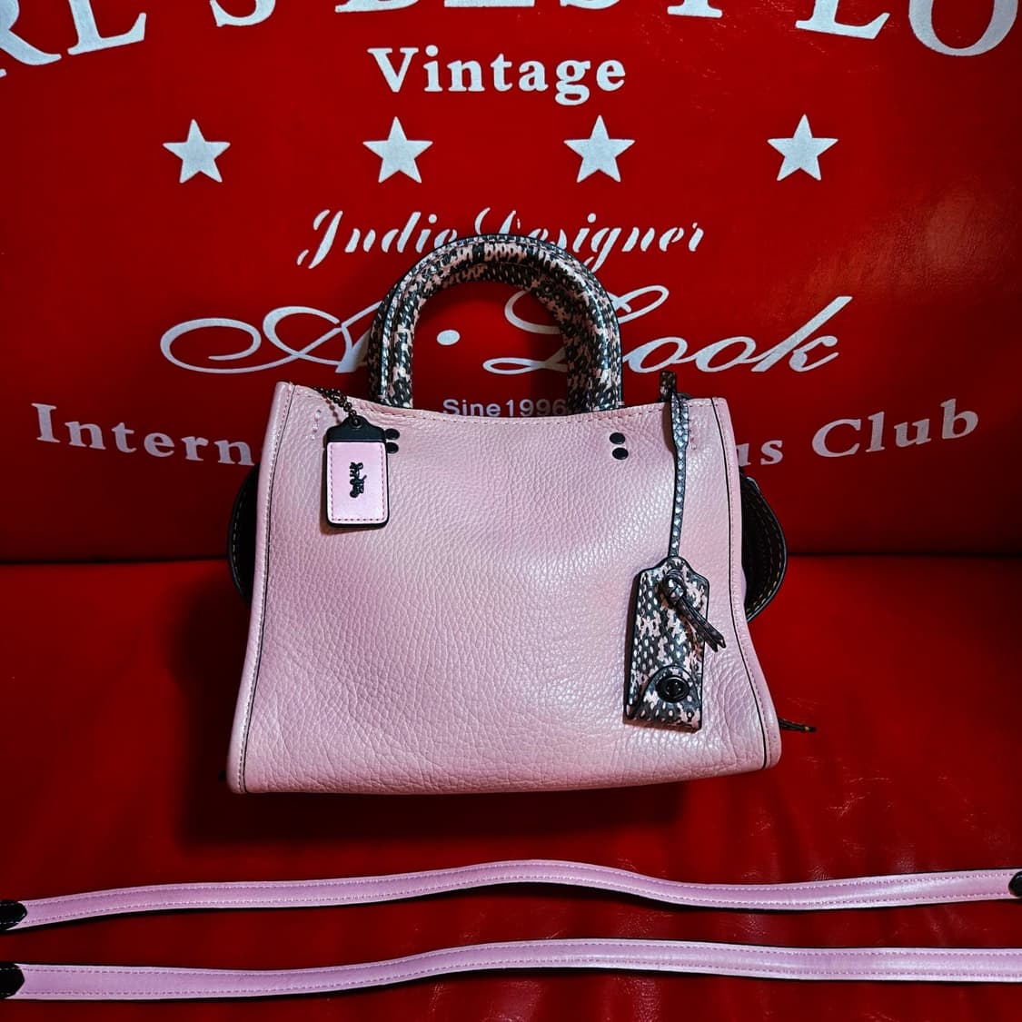 코치(Coach) 로그25 패블레더 위드 컬러블럭 스네이크 토트백 상품이미지4