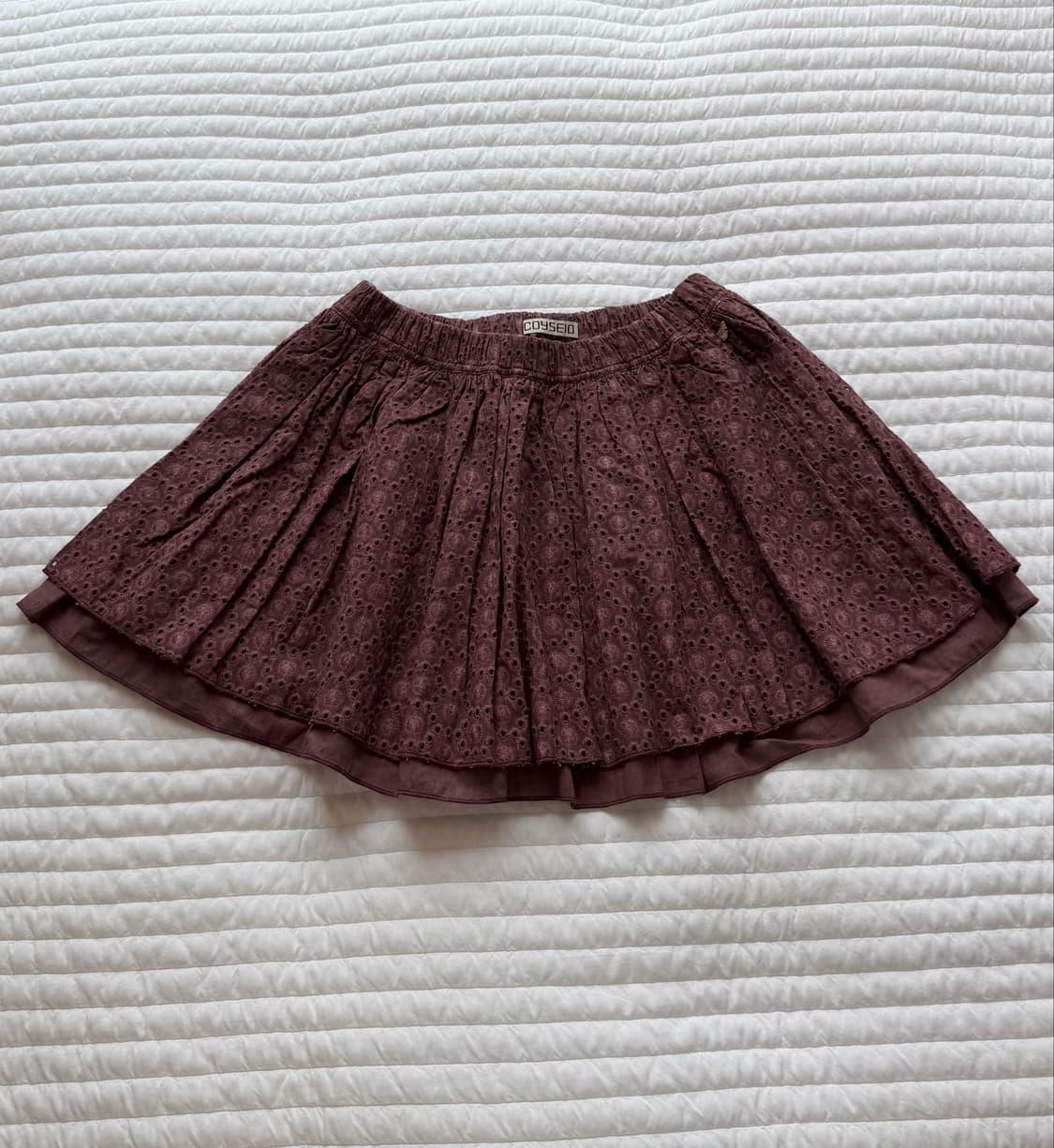 코이세이오 FLOWER PUNCHING SKIRT BURGUNDY 상품이미지3