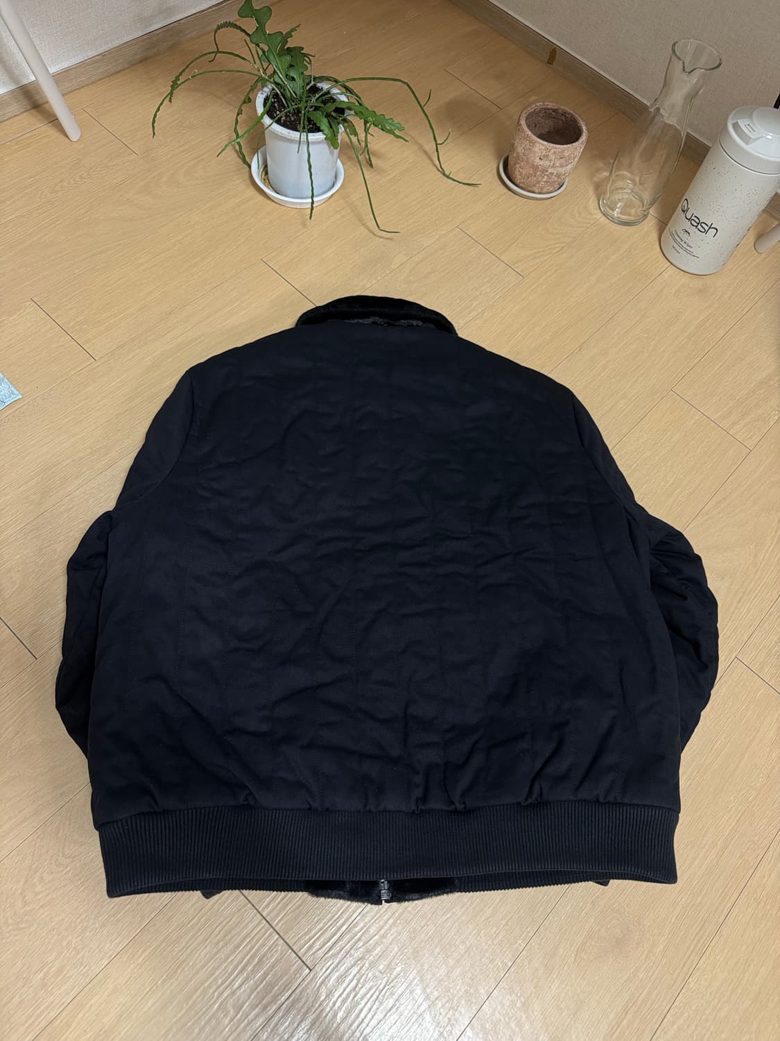 [XL] 슈프림 디키즈 25fw 리버시블 퀄티드 포우 퍼 워크 자켓 블랙 상품이미지4