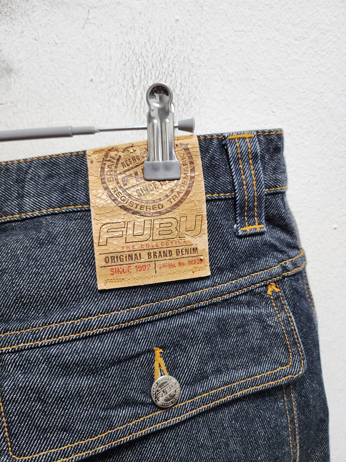 FUBU 푸부 데님 레터링자수 생지 청바지 상품이미지5