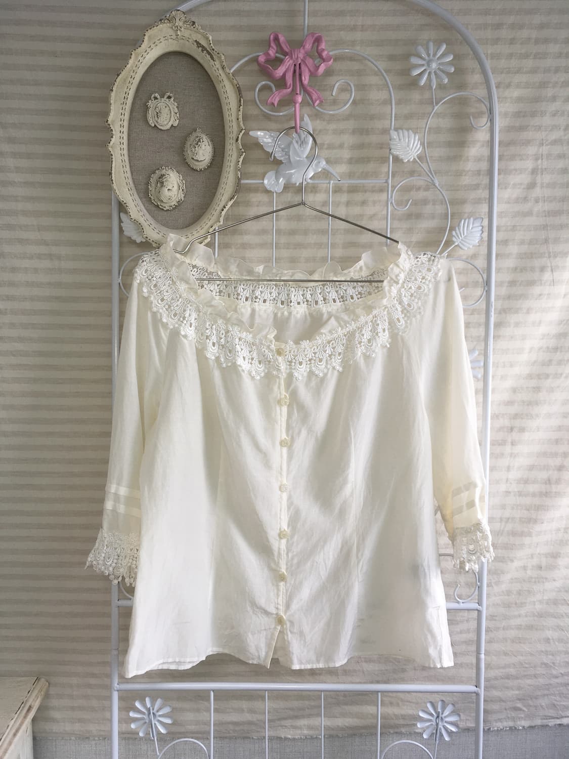 jpn vintage ivory detail blouse 상품이미지1