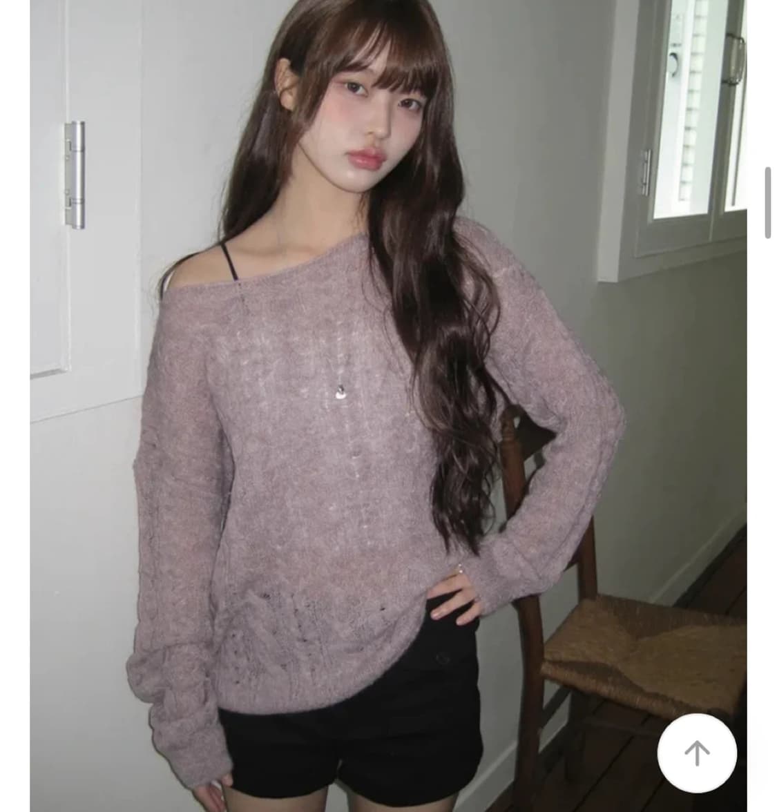 연보라 꽈배기 니트 사이즈S~M 상품이미지2