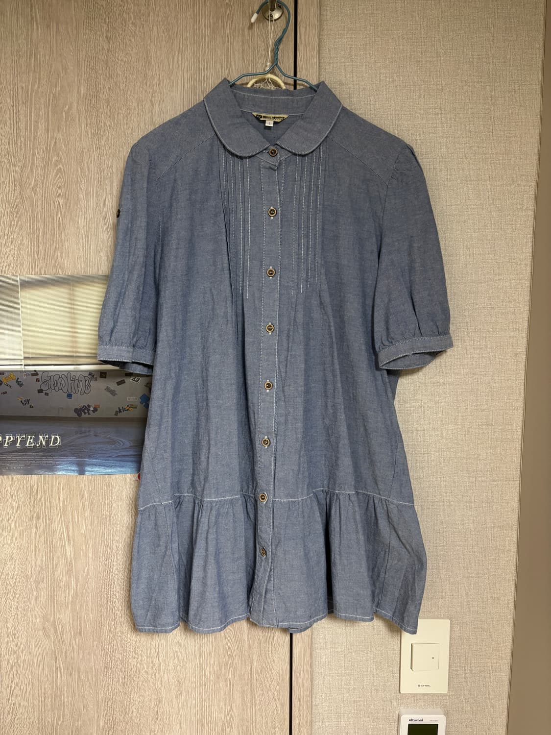 마루 빈티지 모리걸 연청 데님 홍콩 블라우스 상품이미지1