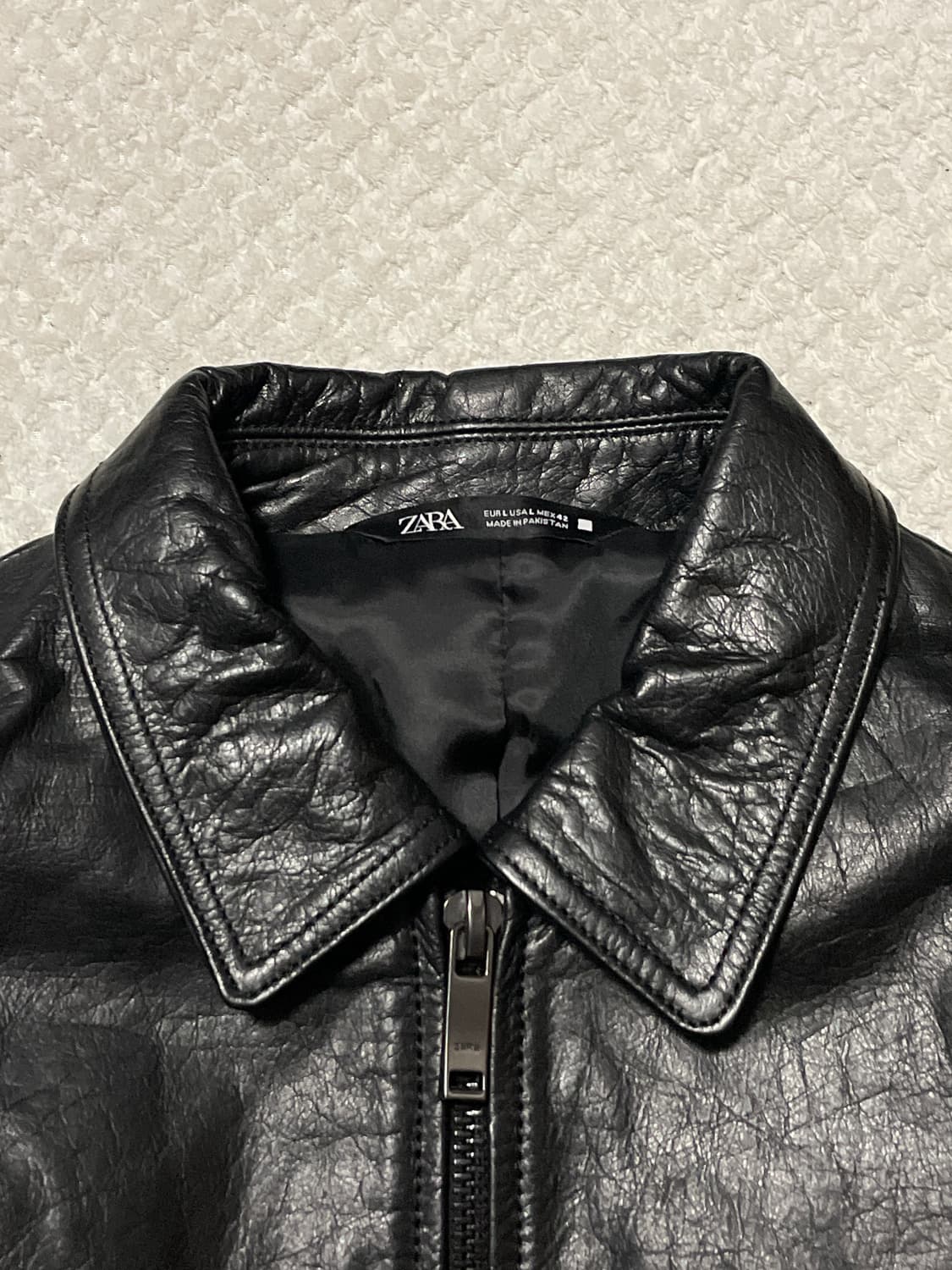 ZARA 자라 웨스턴 무드 카우하이드 버팔로 소가죽 레더 자켓 상품이미지5