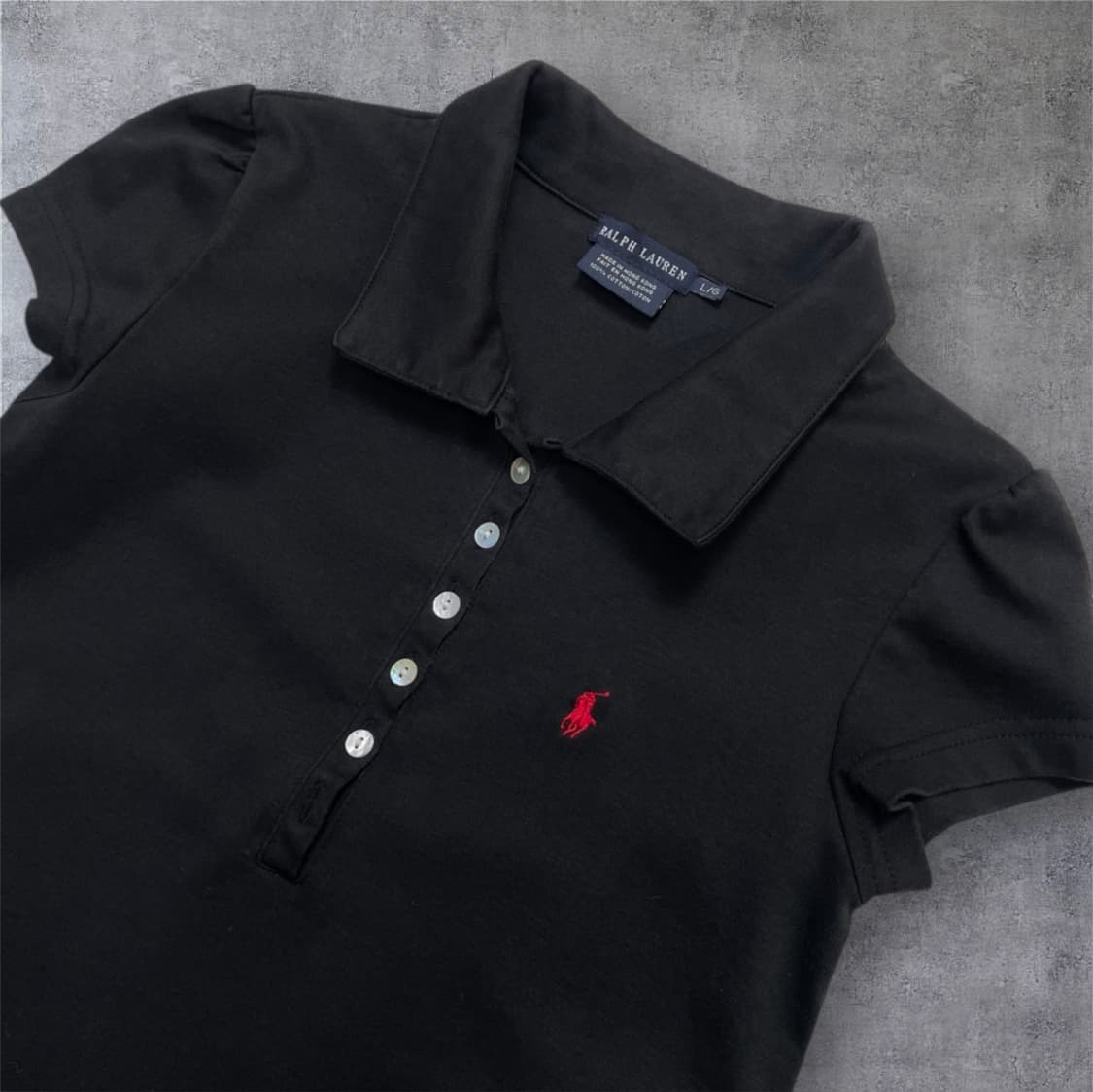 랄프로렌 Ralph Lauren 블랙 피케 반팔 카라 미니원피스 L 상품이미지2