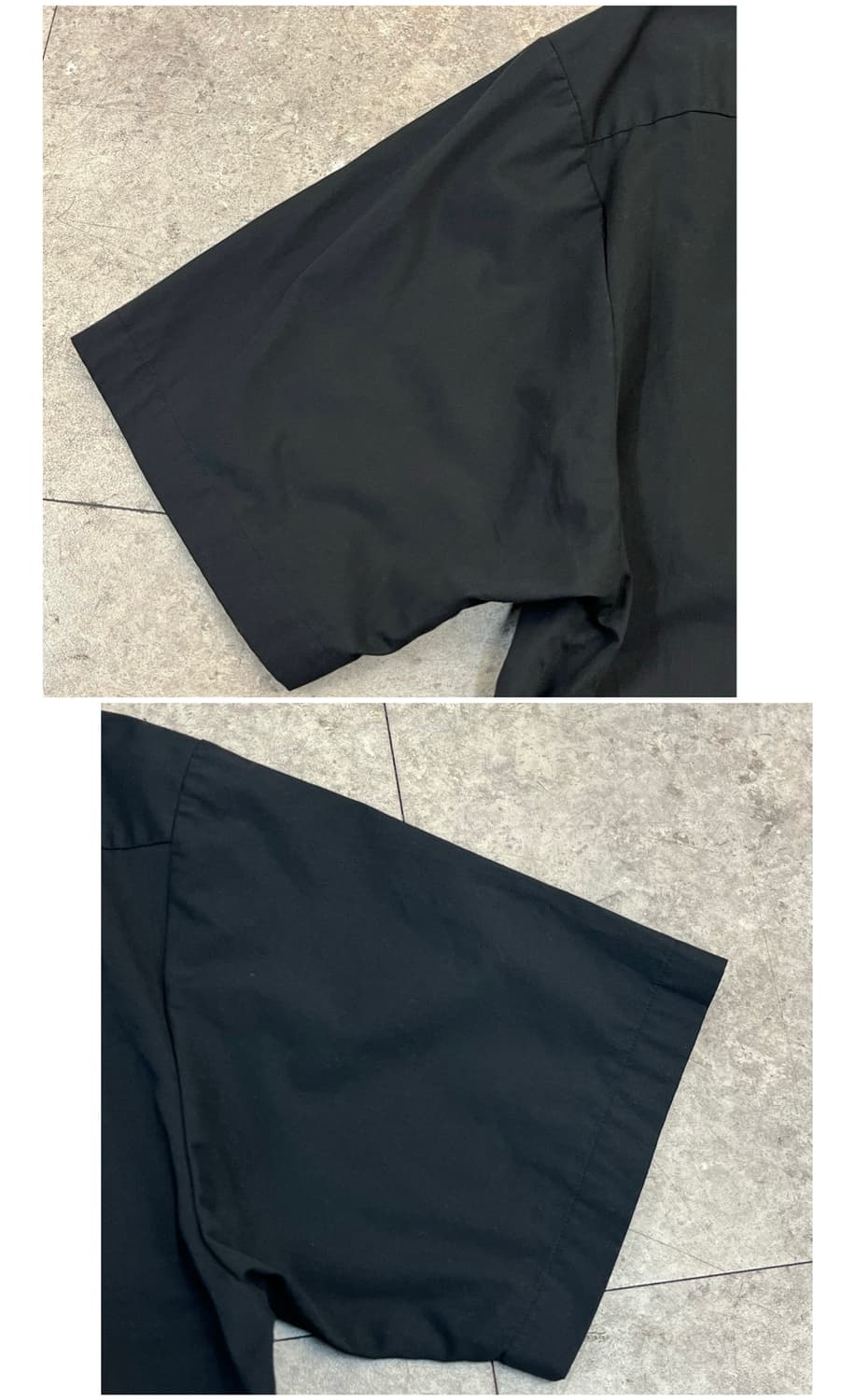 빈티지 Port 배색 반팔 셔츠 블랙 L #csz3561 상품이미지9