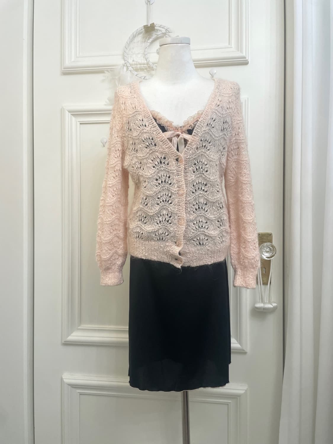 coral crochet twinkle lovely cardigan 상품이미지2