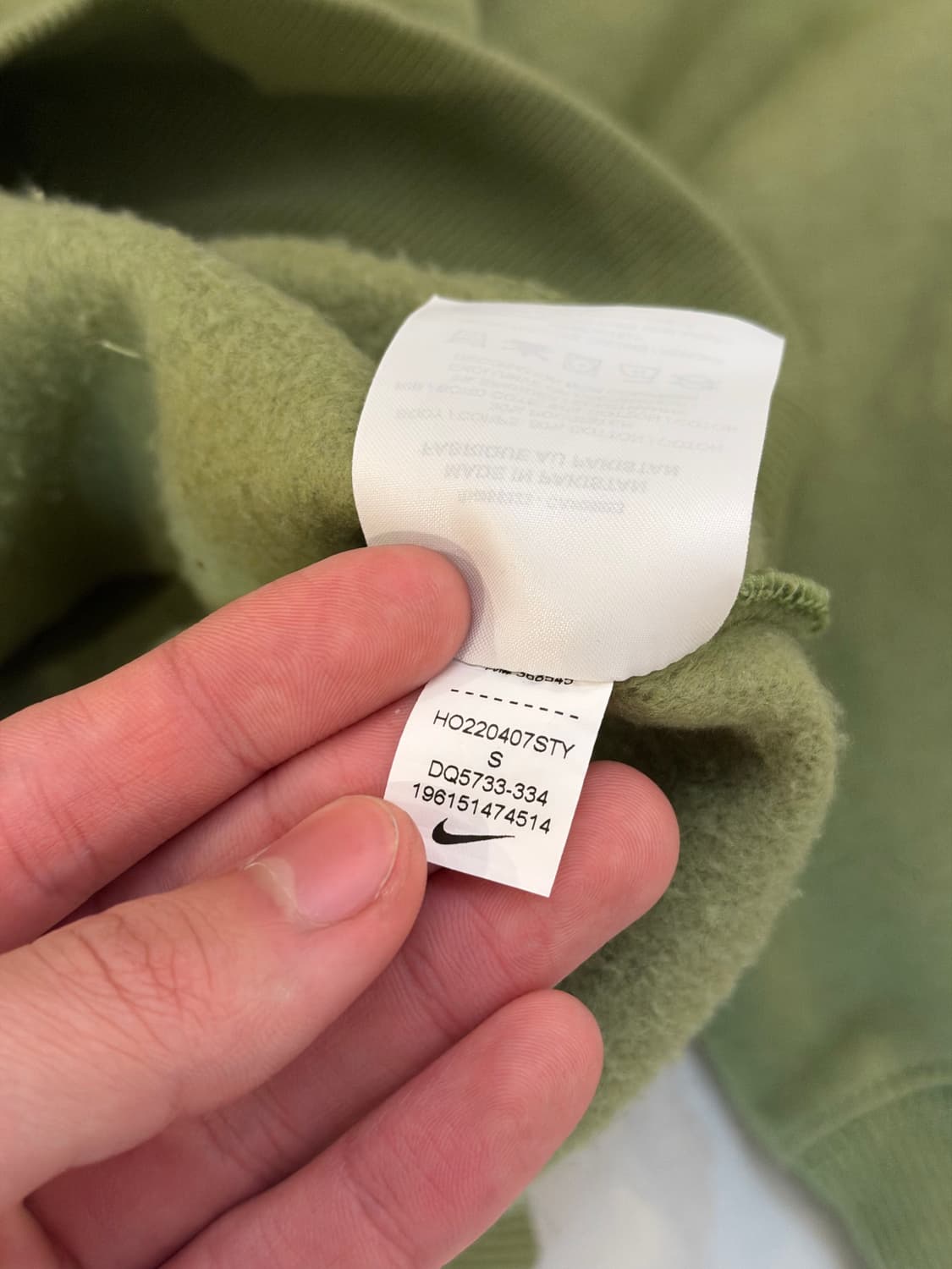 초희귀) 나이키 센터 스우시 맨투맨 스웻셔츠 말차 올리브 그린 상품이미지3