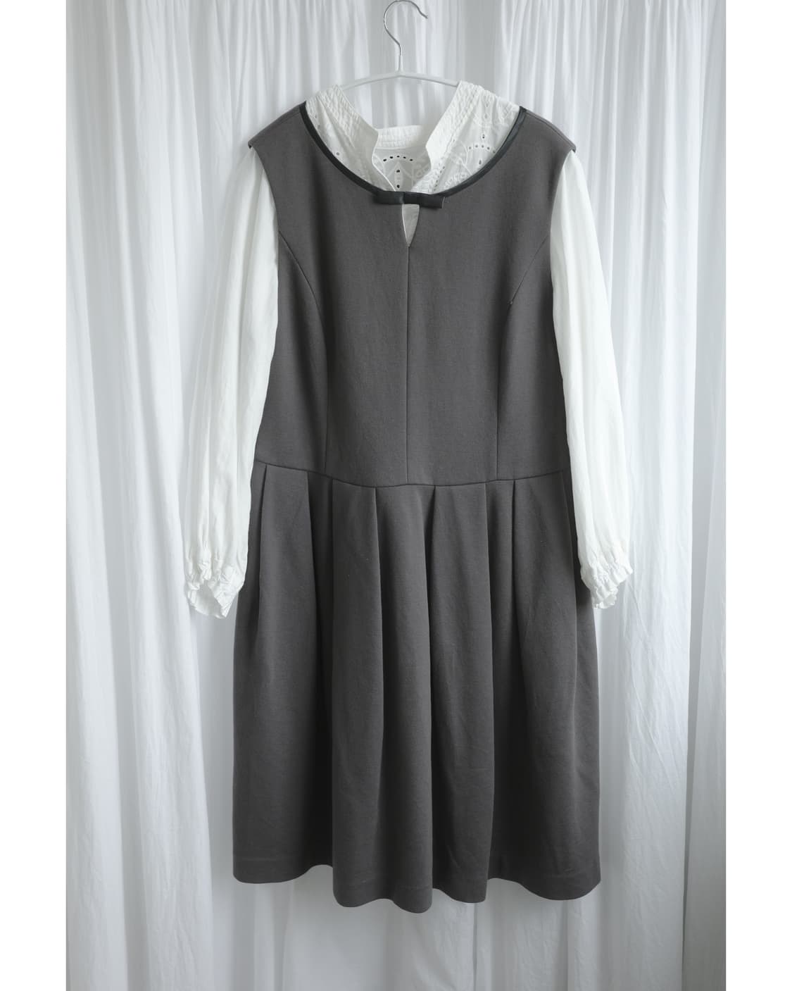 Grey a-line cotton dress 상품이미지1