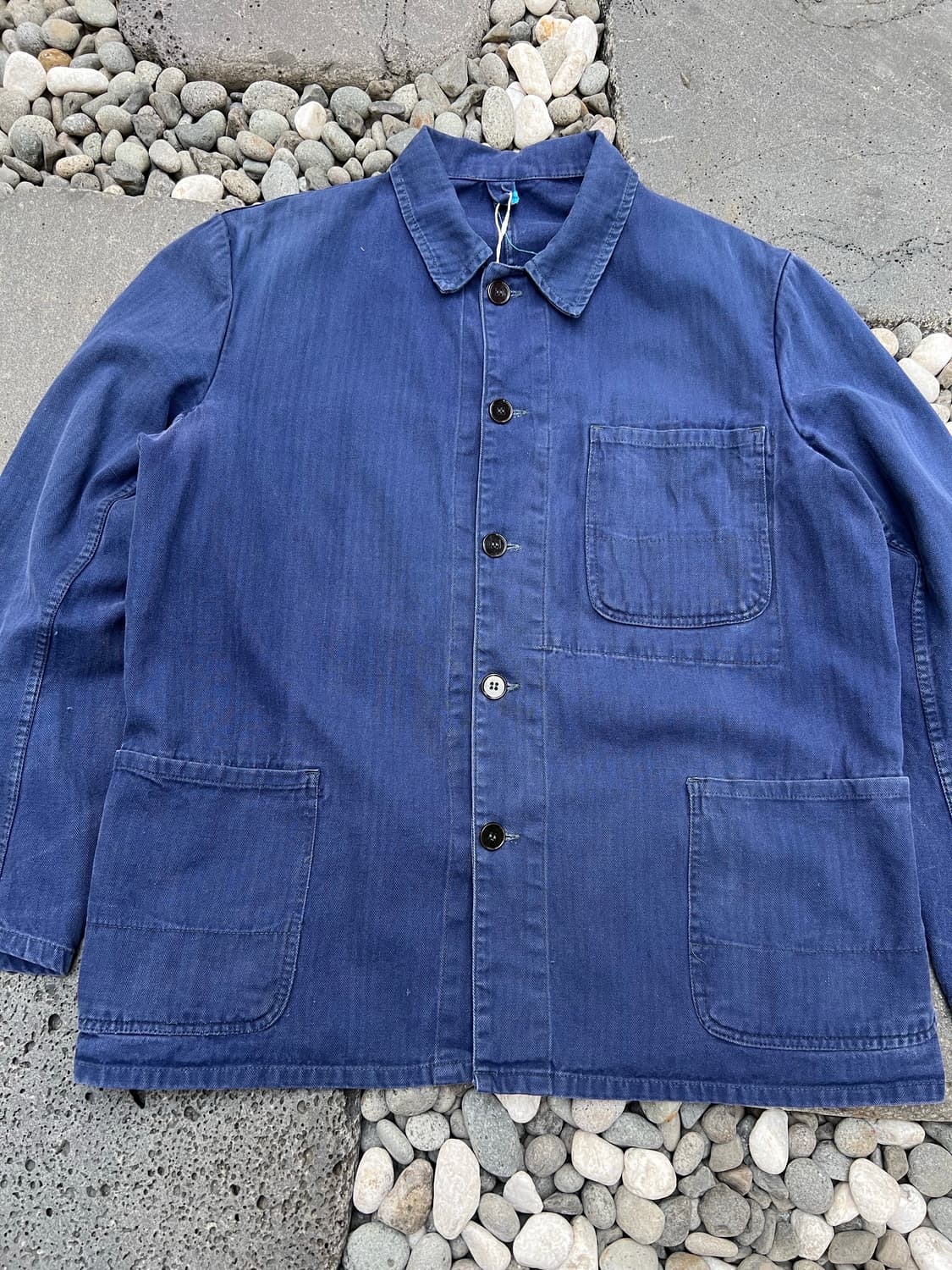 FADED BLUE OLD VINTAGE HBT 헤링본트윌 프렌치워크자켓 상품이미지3