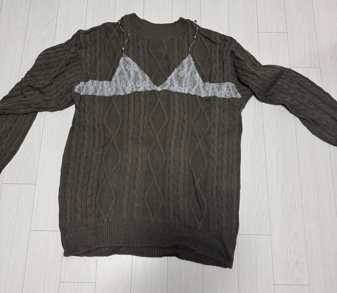 엔더슨벨 레이스 보이프렌드핏 니트 스웨터 상품이미지3