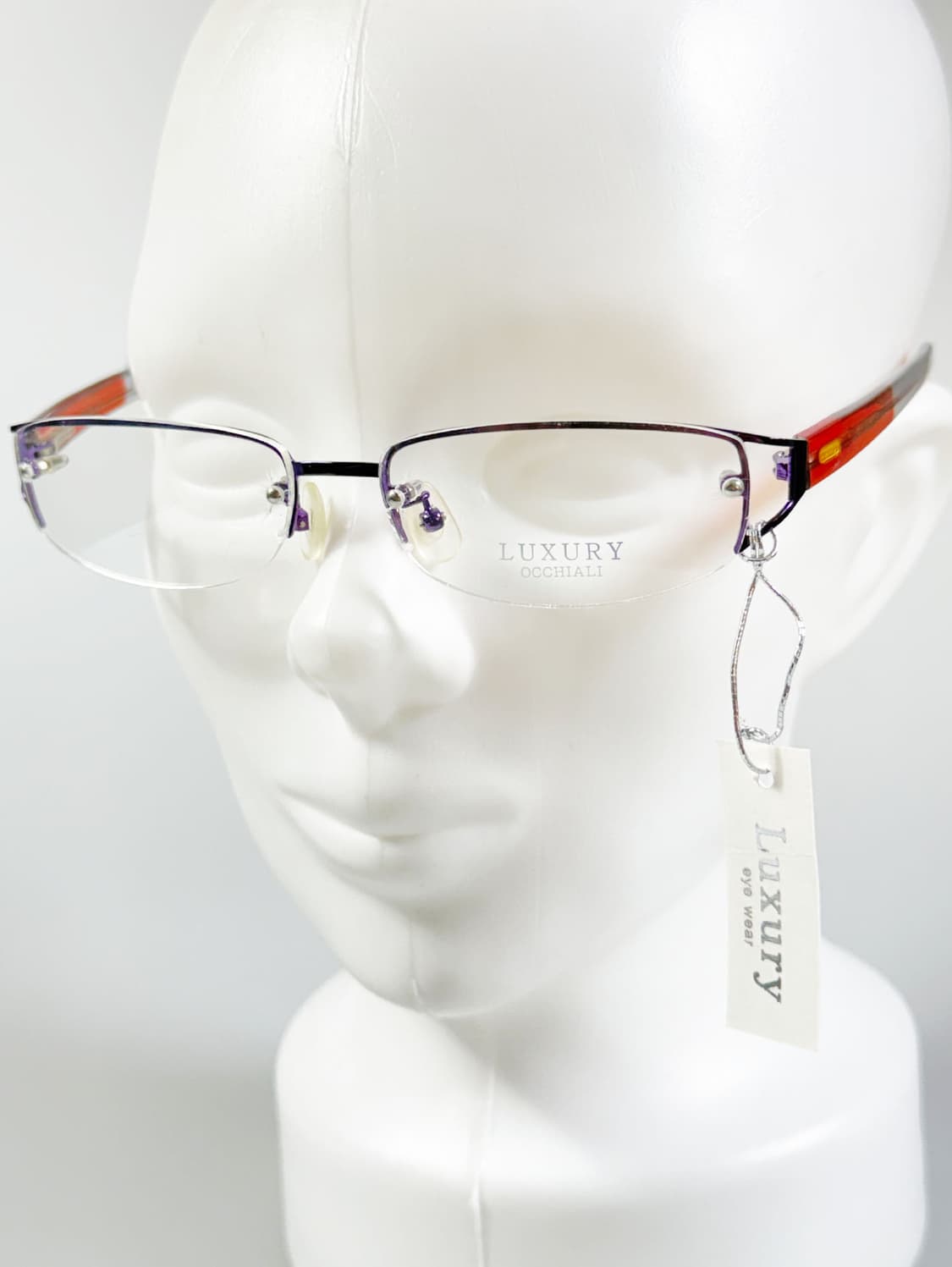 LUXURY Occhiali 무태 스퀘어 퍼플 메탈 빈티지 안경 상품이미지8