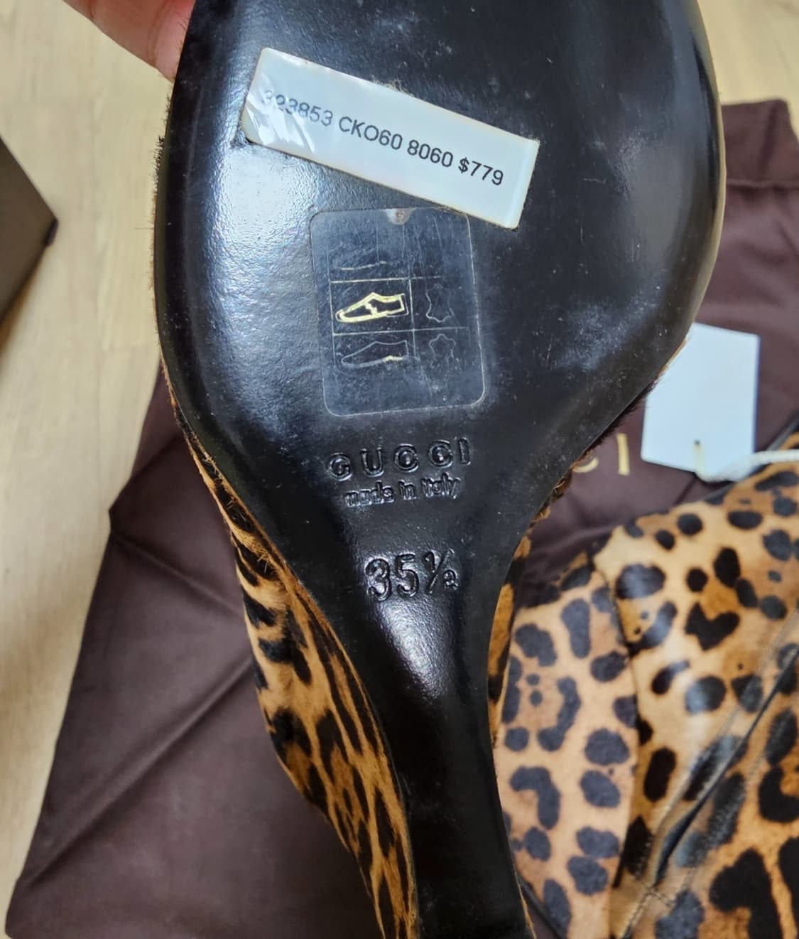 구찌  정품 레오파드 웨지  송치 부츠35.5 상품이미지4