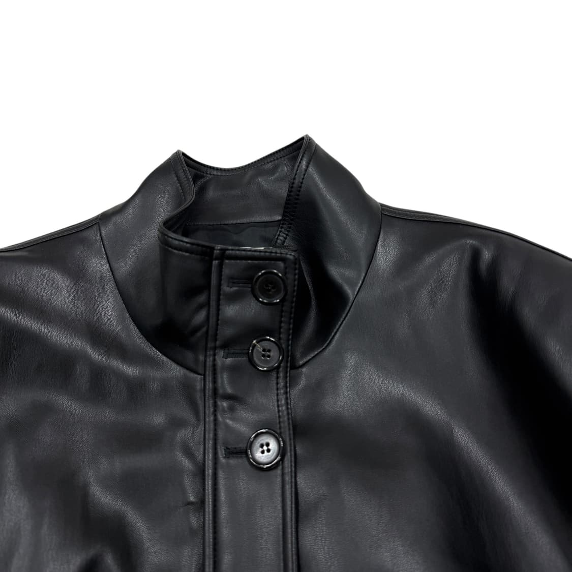 21FW 아모멘토 비건 레더 블루종 자켓 블랙 상품이미지2