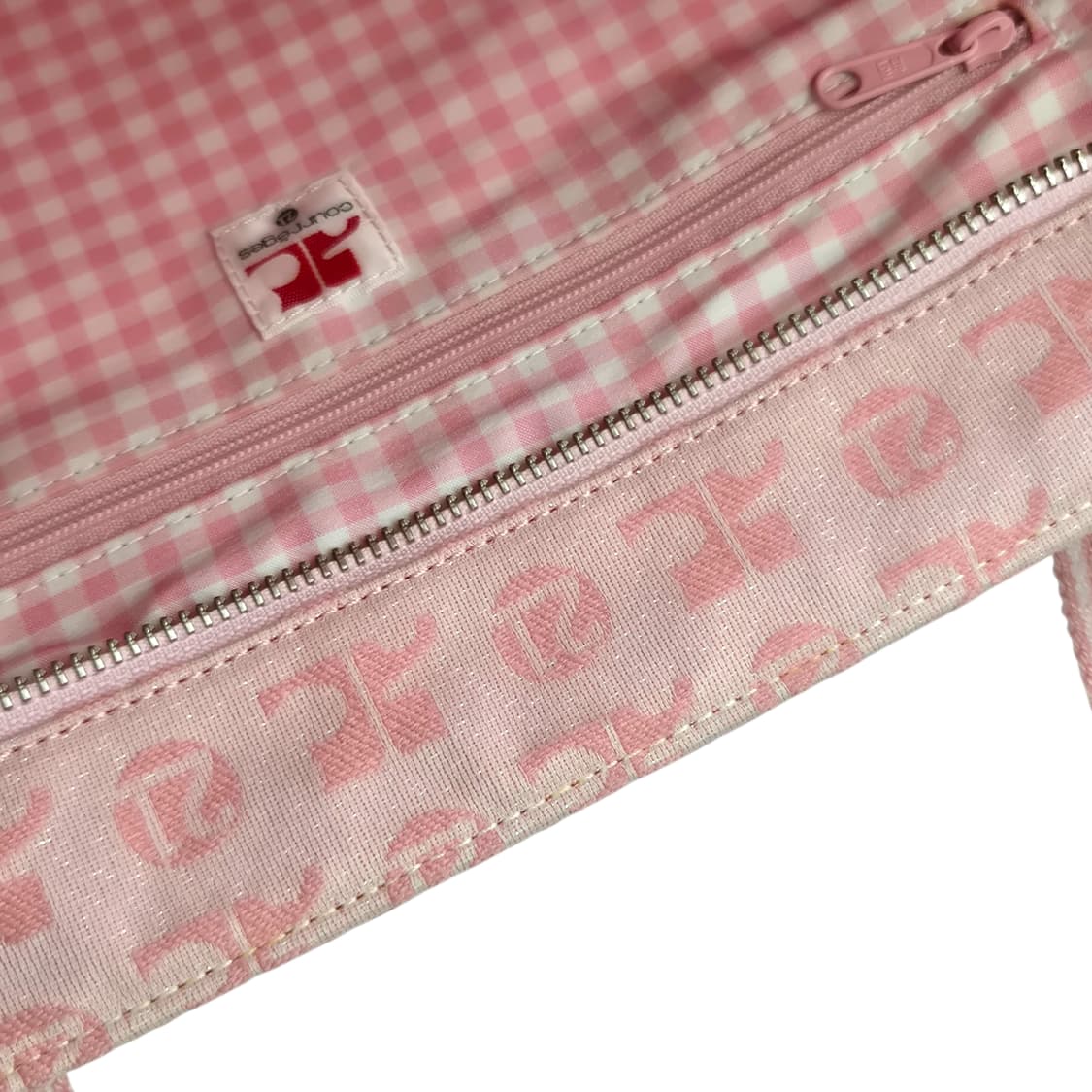 00s 꾸레쥬 핑크 자수 글리터 21 빅 쇼퍼백 상품이미지8