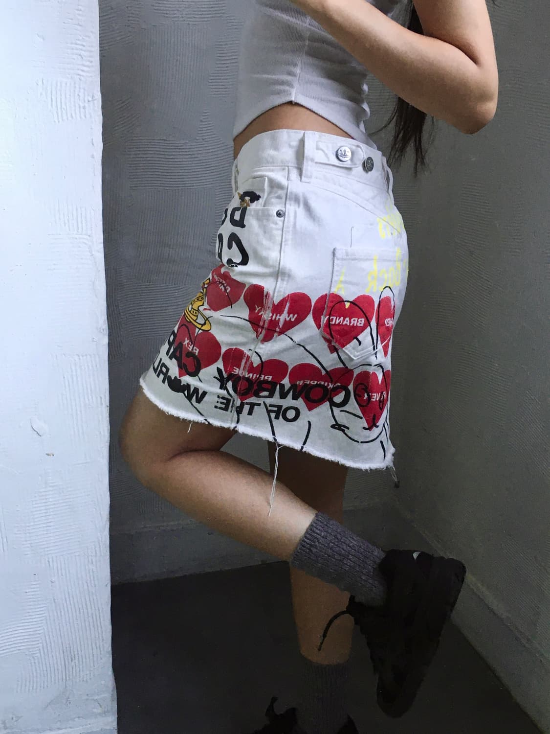 비비안웨스트우드 프린팅 화이트 H 스커트  상품이미지2