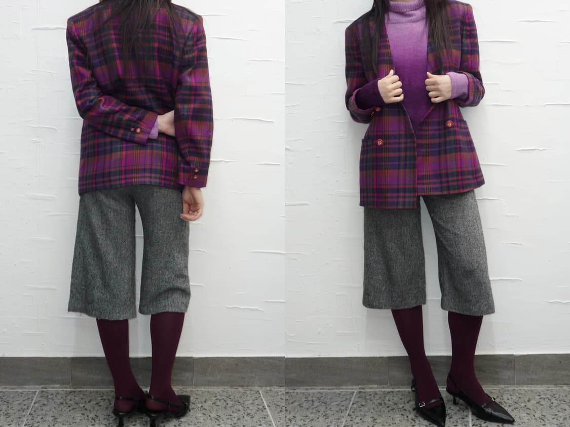 plum check wool jacket 상품이미지3