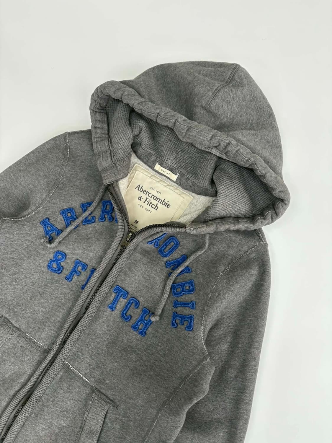 [M] 아베크롬비 y2k 올드스쿨 그레이 후드집업 상품이미지3
