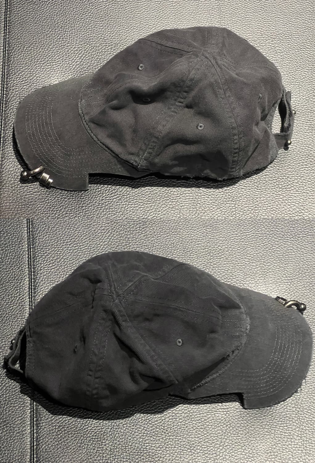 발렌시아가 헤비 피어싱 캡 페이디드 블랙 모자 상품이미지3