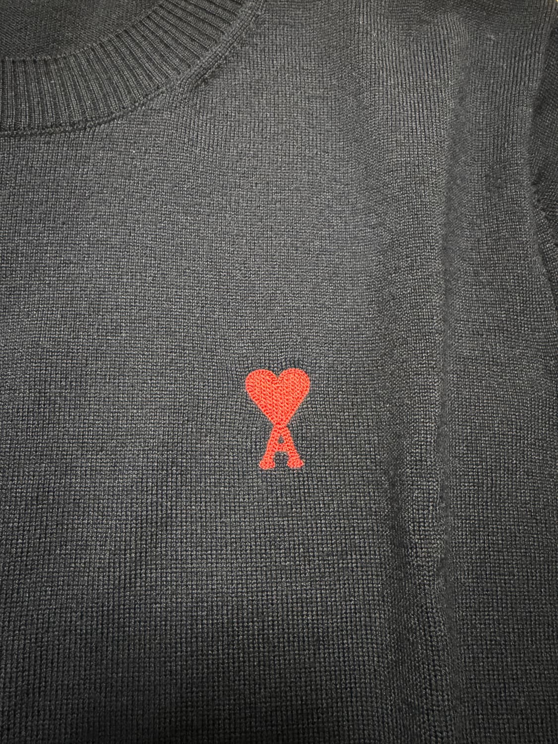 아미 스몰로고 네이비 울 니트 상품이미지3