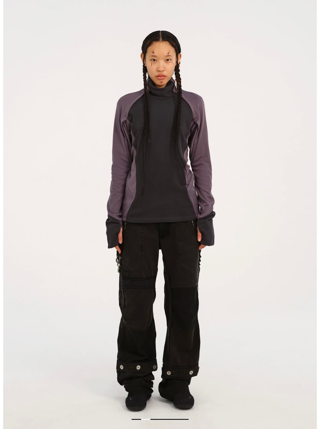 Mock Neck Top Ash Purple 상품이미지1