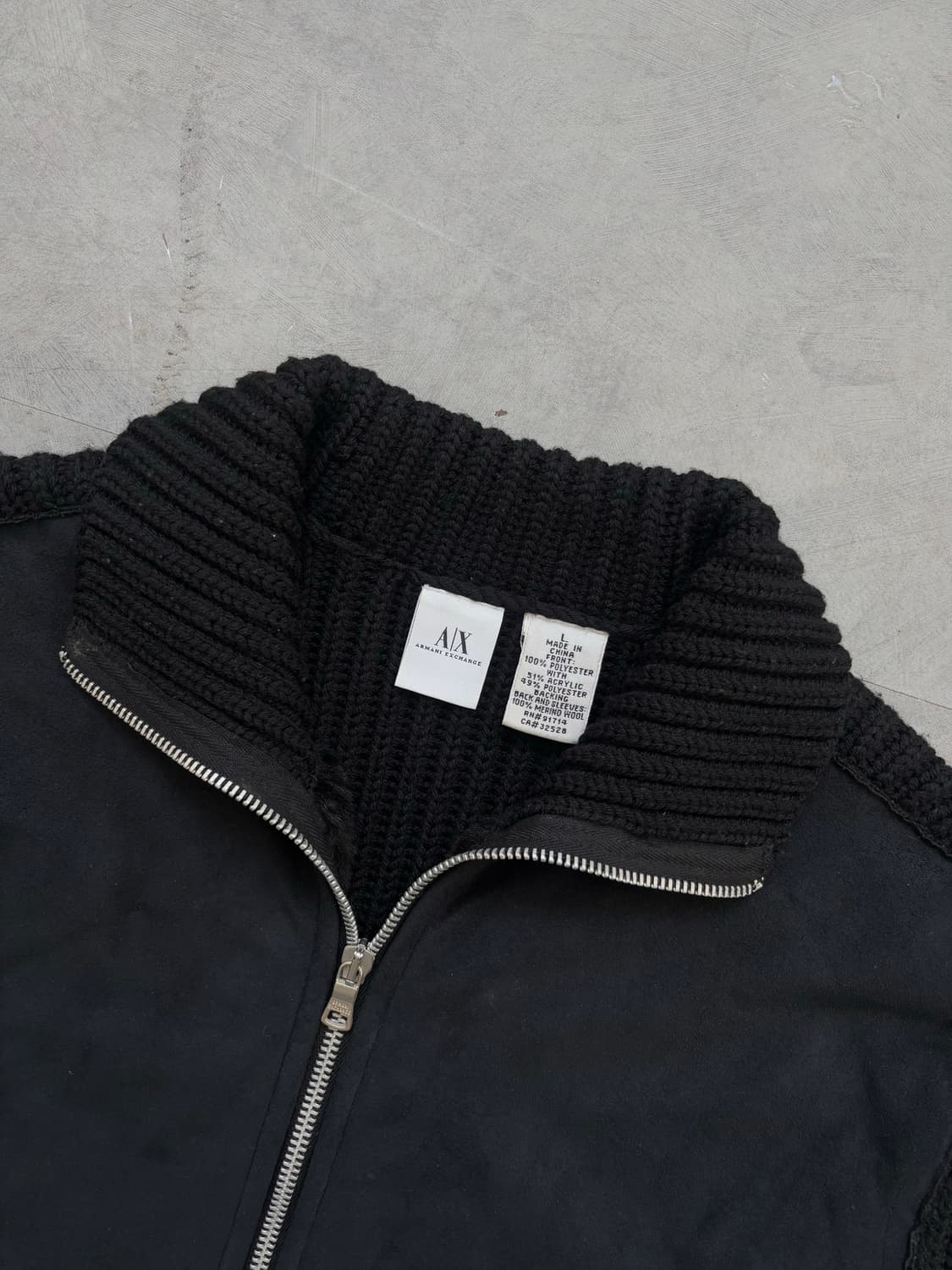 Armani Exchange 아르마니 익스체인지 블랙 퍼 니트 집업 상품이미지4